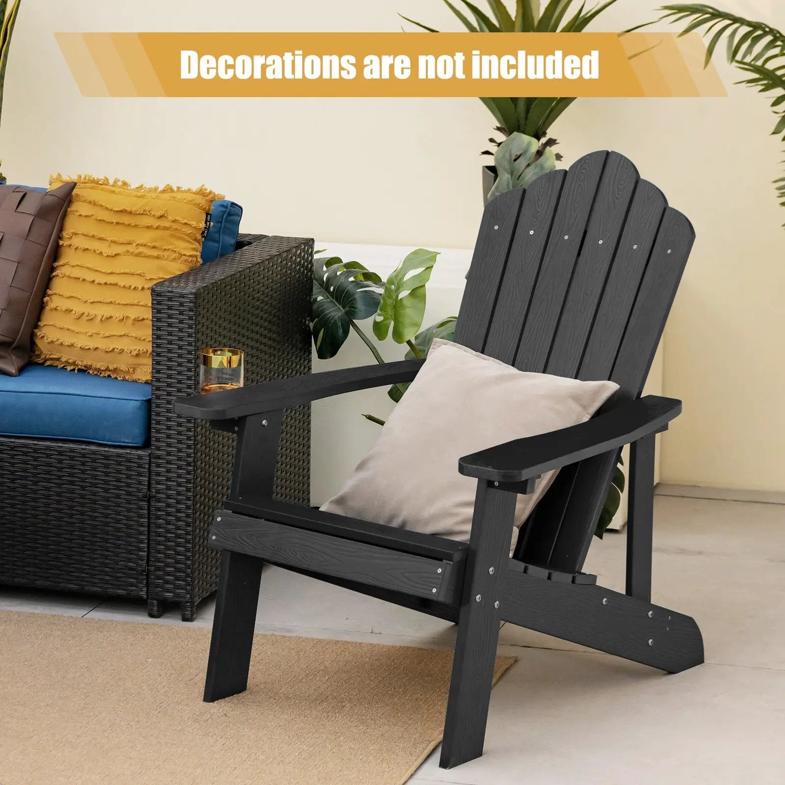 Weather Resistant HIPS Outdoor Adirondack Chair with Cup Holder by DirectDeals