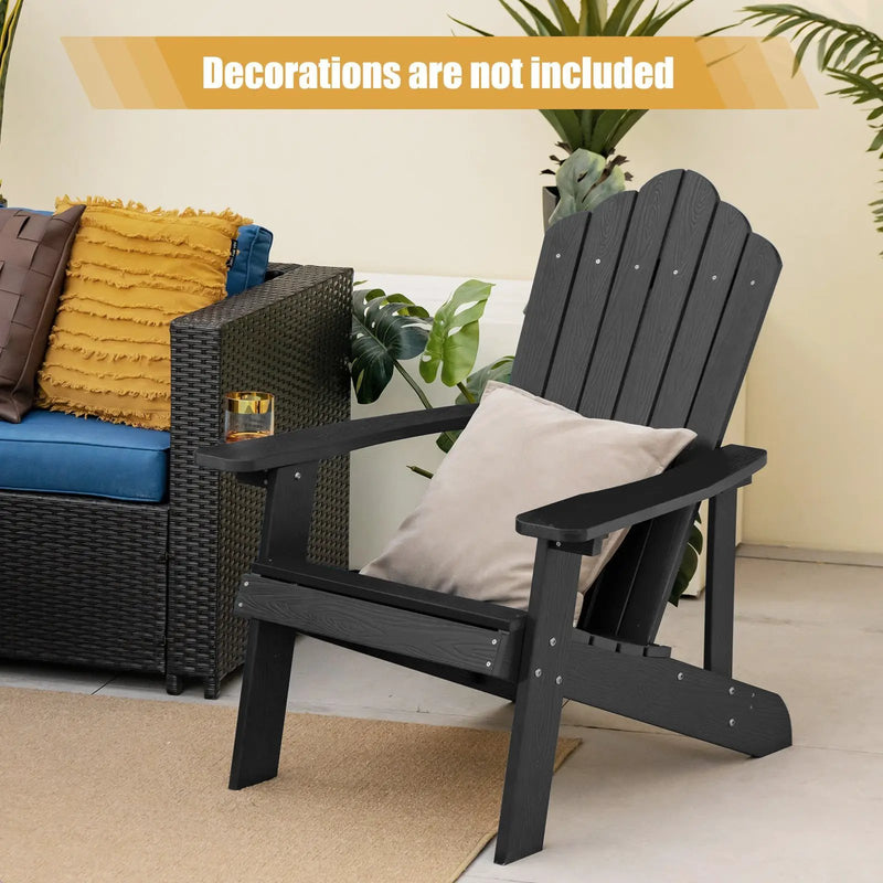 Weather Resistant HIPS Outdoor Adirondack Chair with Cup Holder by DirectDeals