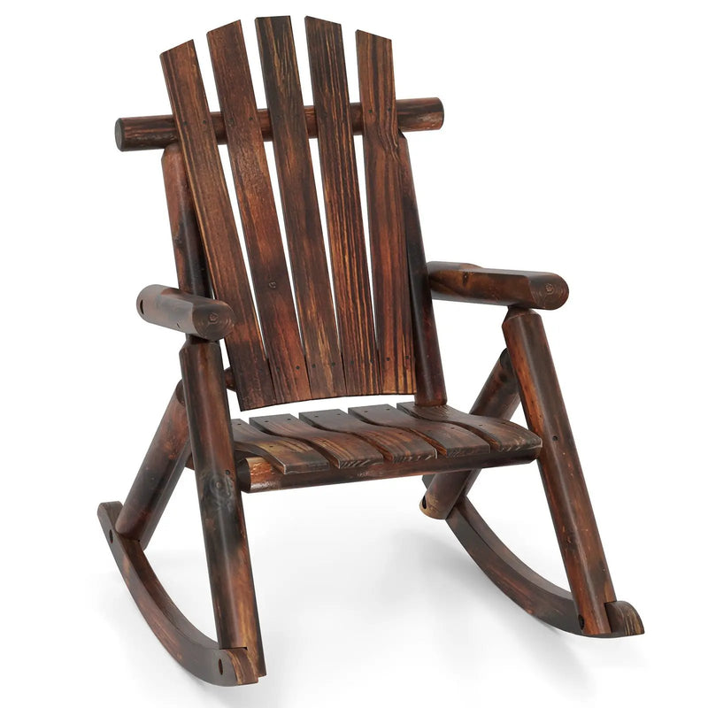 Wood Single Porch Rocker Lounge Patio Rocking Chair by DirectDeals
