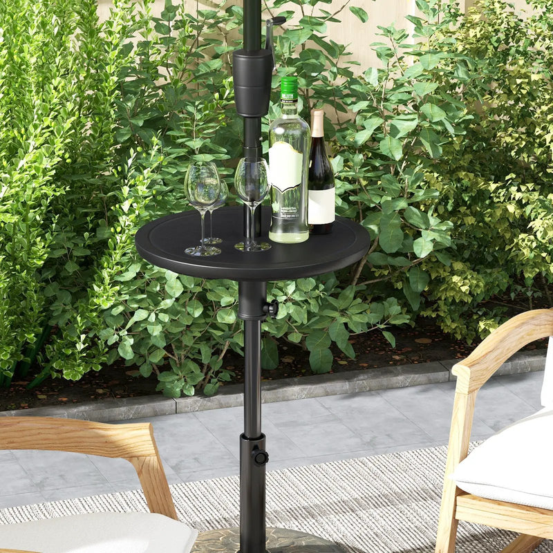 20 Inches Outdoor Adjustable Umbrella Table with 1.5 Inches Umbrella Hole by DirectDeals