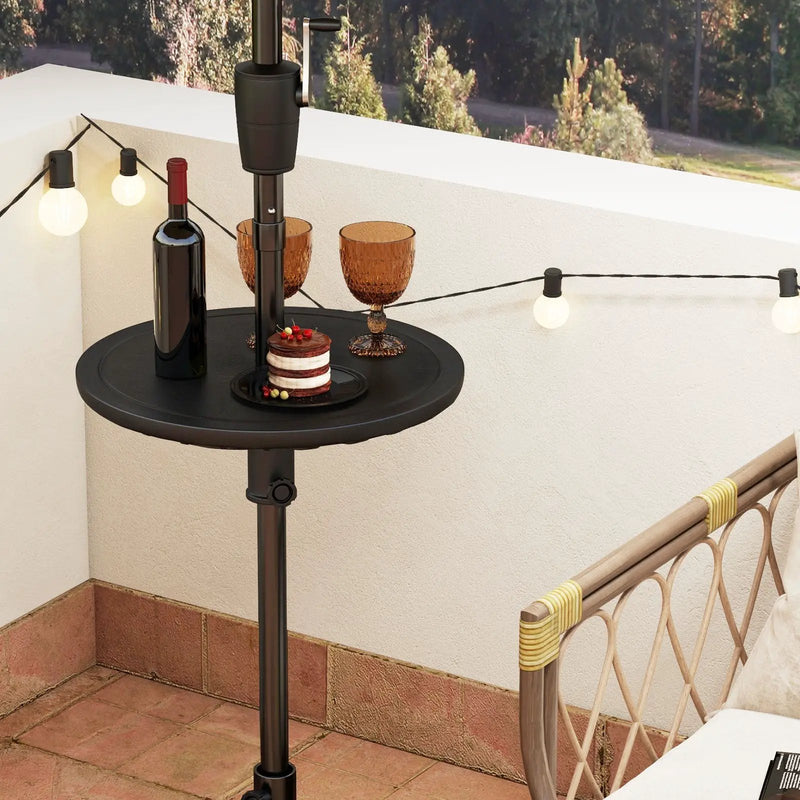 20 Inches Outdoor Adjustable Umbrella Table with 1.5 Inches Umbrella Hole by DirectDeals