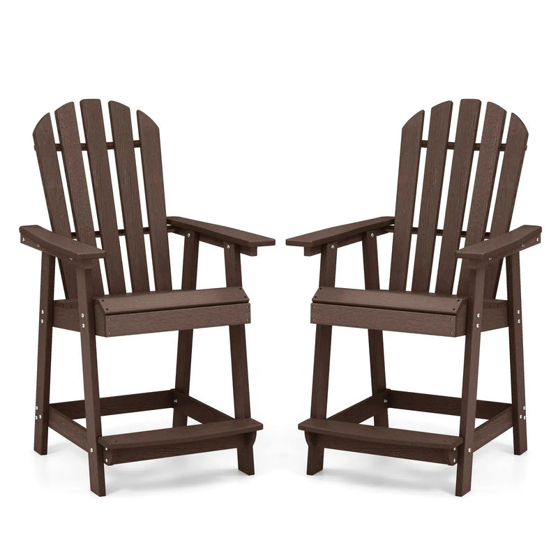 HDPE Patio Chair with Armrest and Footrest for Indoor Outdoor by DirectDeals