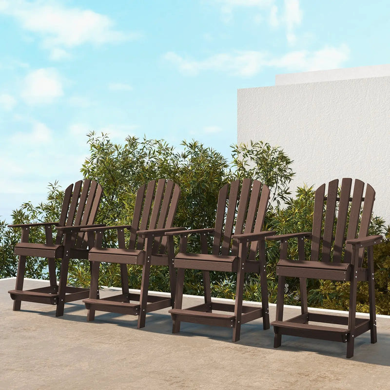 HDPE Patio Chair with Armrest and Footrest for Indoor Outdoor by DirectDeals