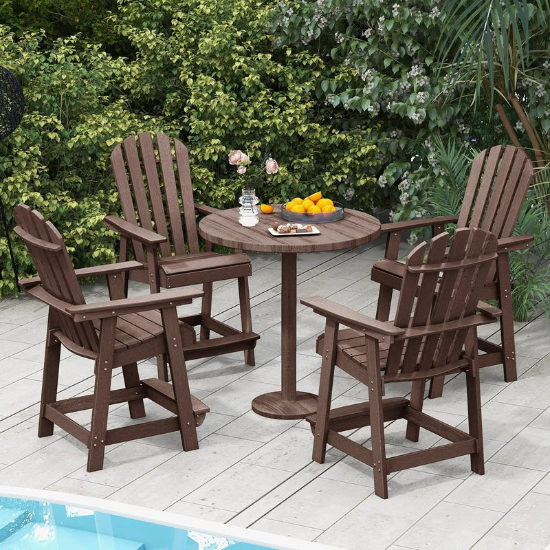 HDPE Patio Chair with Armrest and Footrest for Indoor Outdoor by DirectDeals