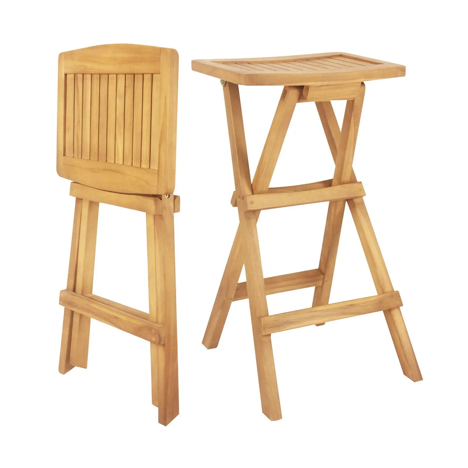 Set of 2 No Assembly Outdoor Bar Stools with Countered Seat by DirectDeals