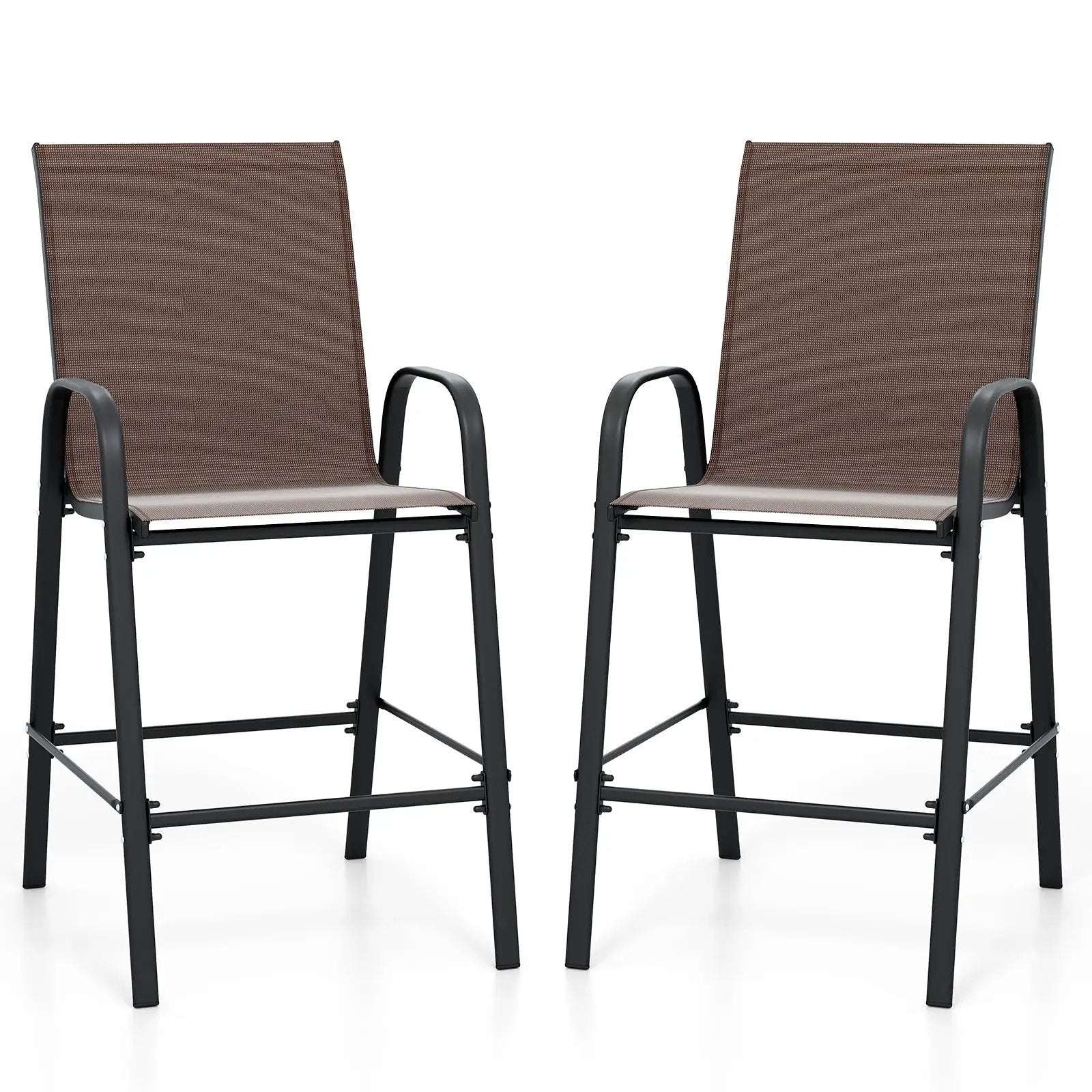 Outdoor Bar Stools Set of 2 29 Inch Fabric Bar Height Stools with Armrests by DirectDeals