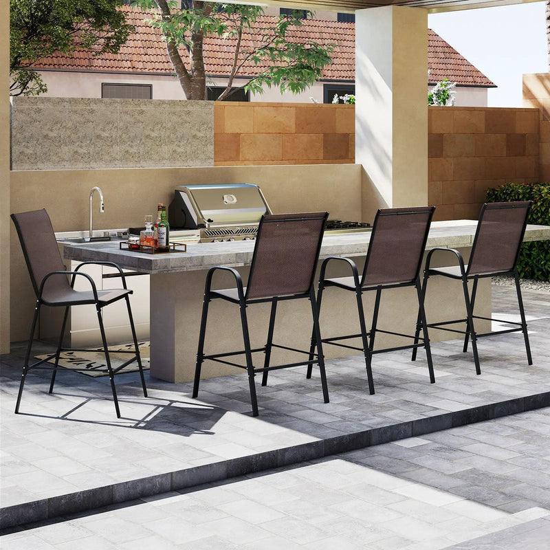 Outdoor Bar Stools Set of 2 29 Inch Fabric Bar Height Stools with Armrests by DirectDeals