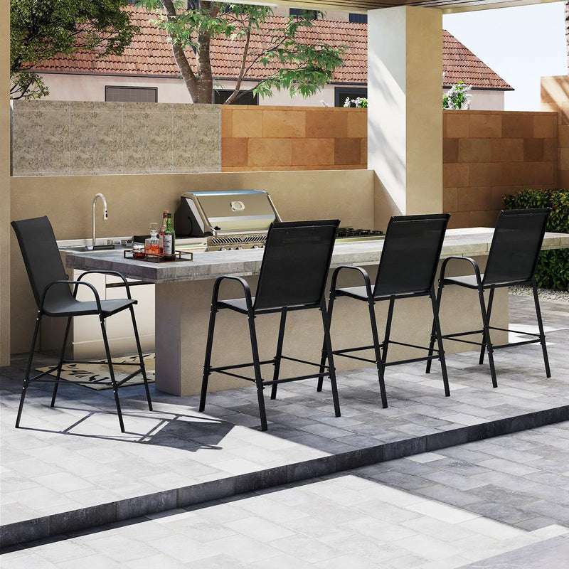 Outdoor Bar Stools Set of 2 29 Inch Fabric Bar Height Stools with Armrests by DirectDeals