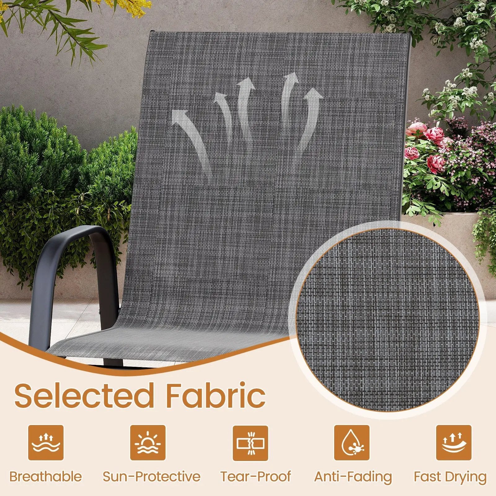 Outdoor Bar Stools Set of 2 29 Inch Fabric Bar Height Stools with Armrests by DirectDeals