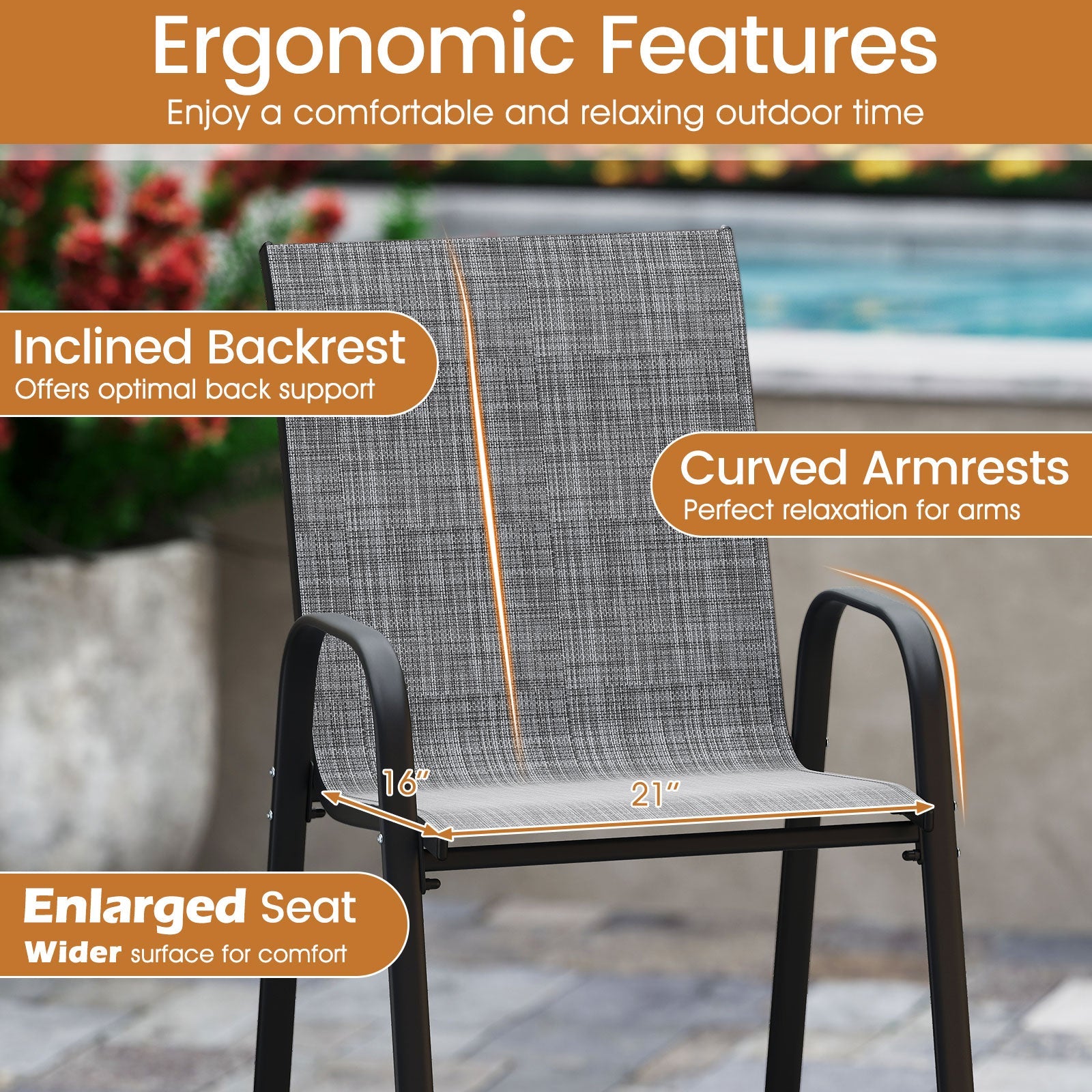 Outdoor Bar Stools Set of 2 29 Inch Fabric Bar Height Stools with Armrests by DirectDeals