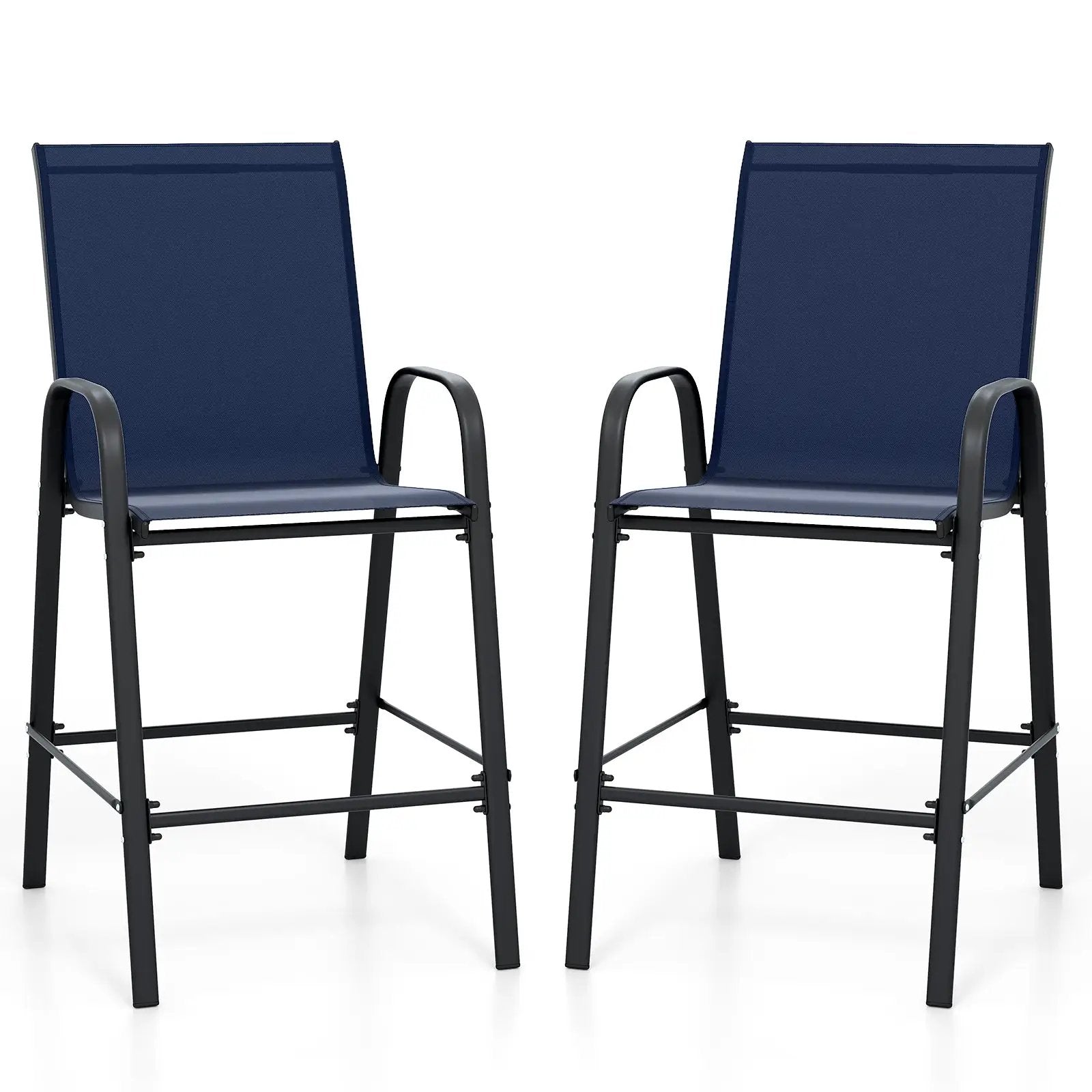 Outdoor Bar Stools Set of 2 29 Inch Fabric Bar Height Stools with Armrests by DirectDeals