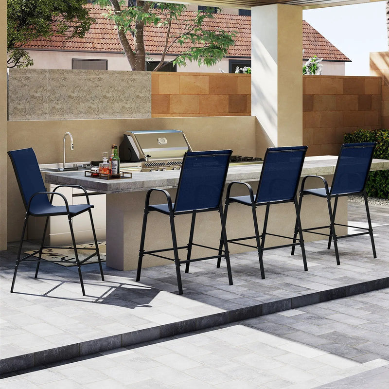 Outdoor Bar Stools Set of 2 29 Inch Fabric Bar Height Stools with Armrests by DirectDeals
