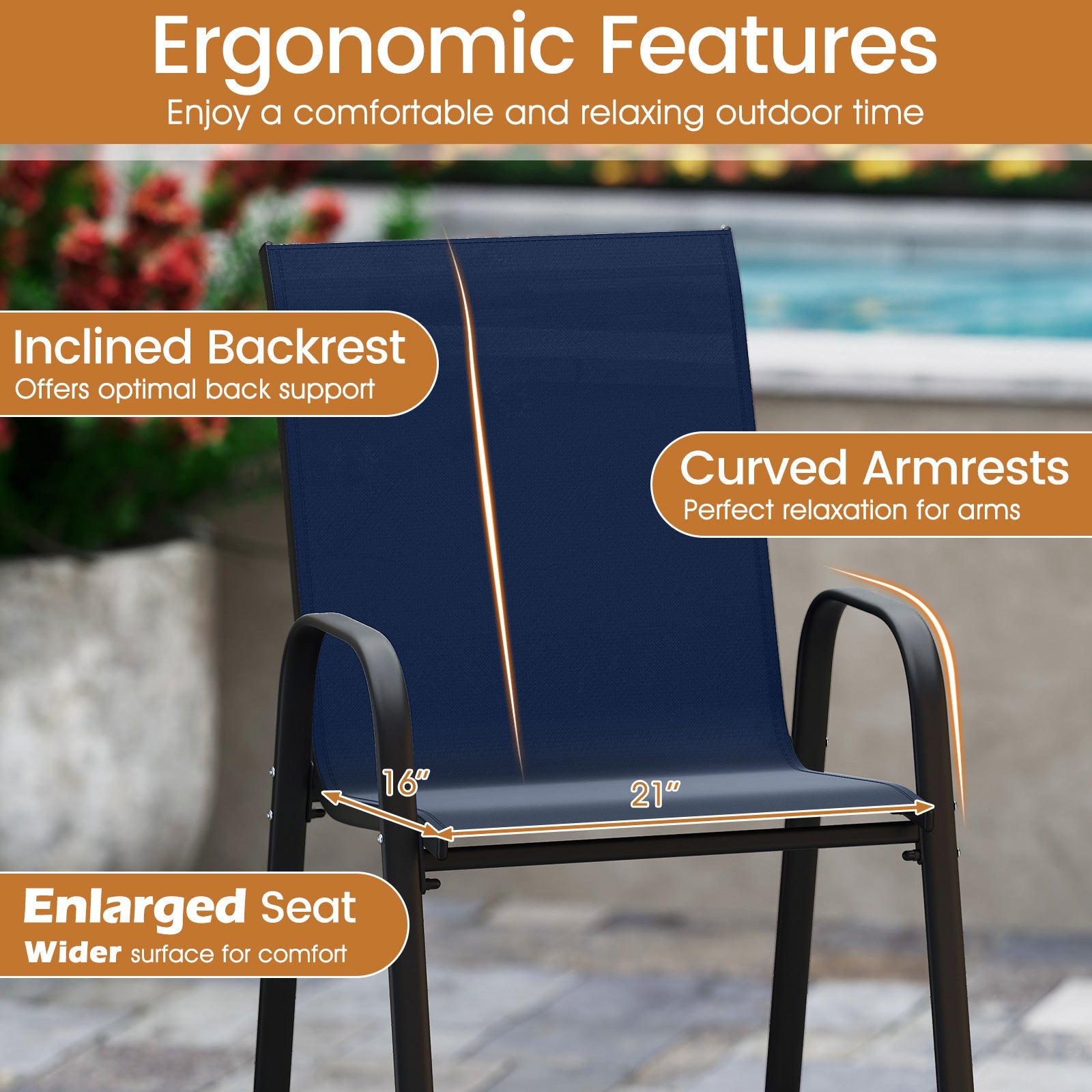 Outdoor Bar Stools Set of 2 29 Inch Fabric Bar Height Stools with Armrests by DirectDeals