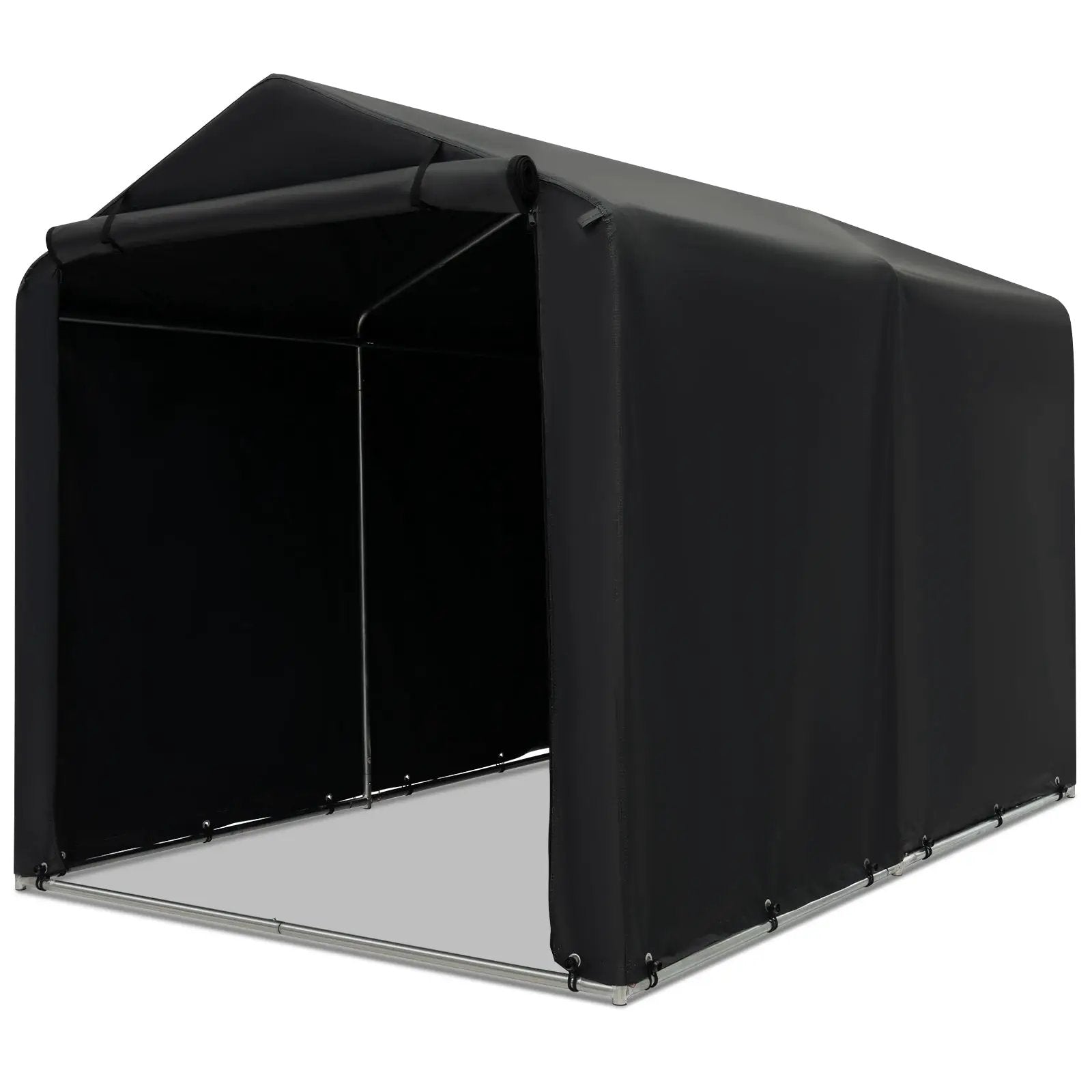 7 x 5.2FT Storage Shelter Outdoor Bike Tent with Waterproof Cover and Zipper Door-Gray by DirectDeals