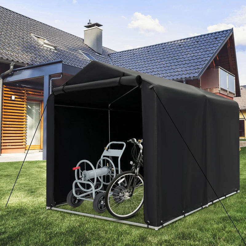 7 x 5.2FT Storage Shelter Outdoor Bike Tent with Waterproof Cover and Zipper Door-Gray by DirectDeals