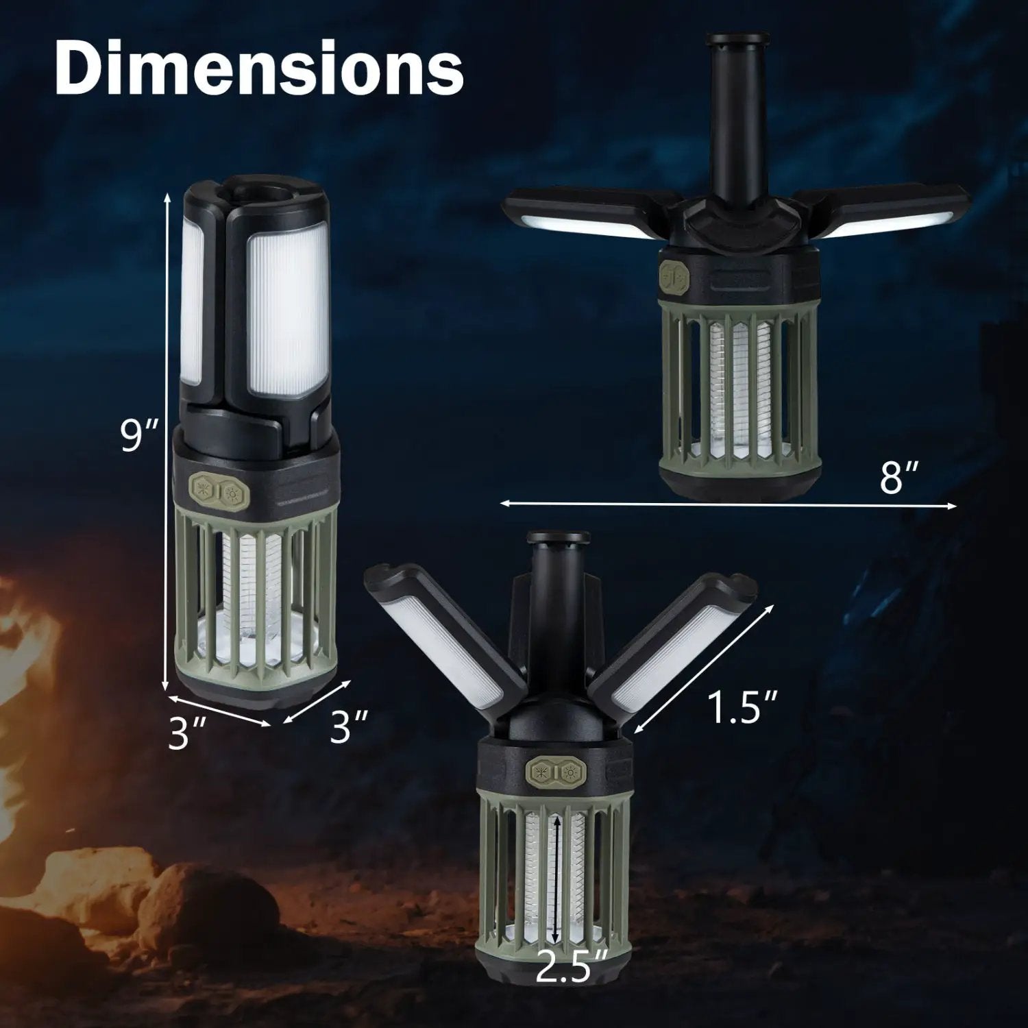 Outdoor Bug Zapper with Foldable Camping Lantern USB by DirectDeals