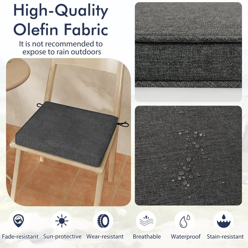 Outdoor Chair Cushion Set of 2 Waterproof Fade-Resistant Olefin Seat Cushions by DirectDeals