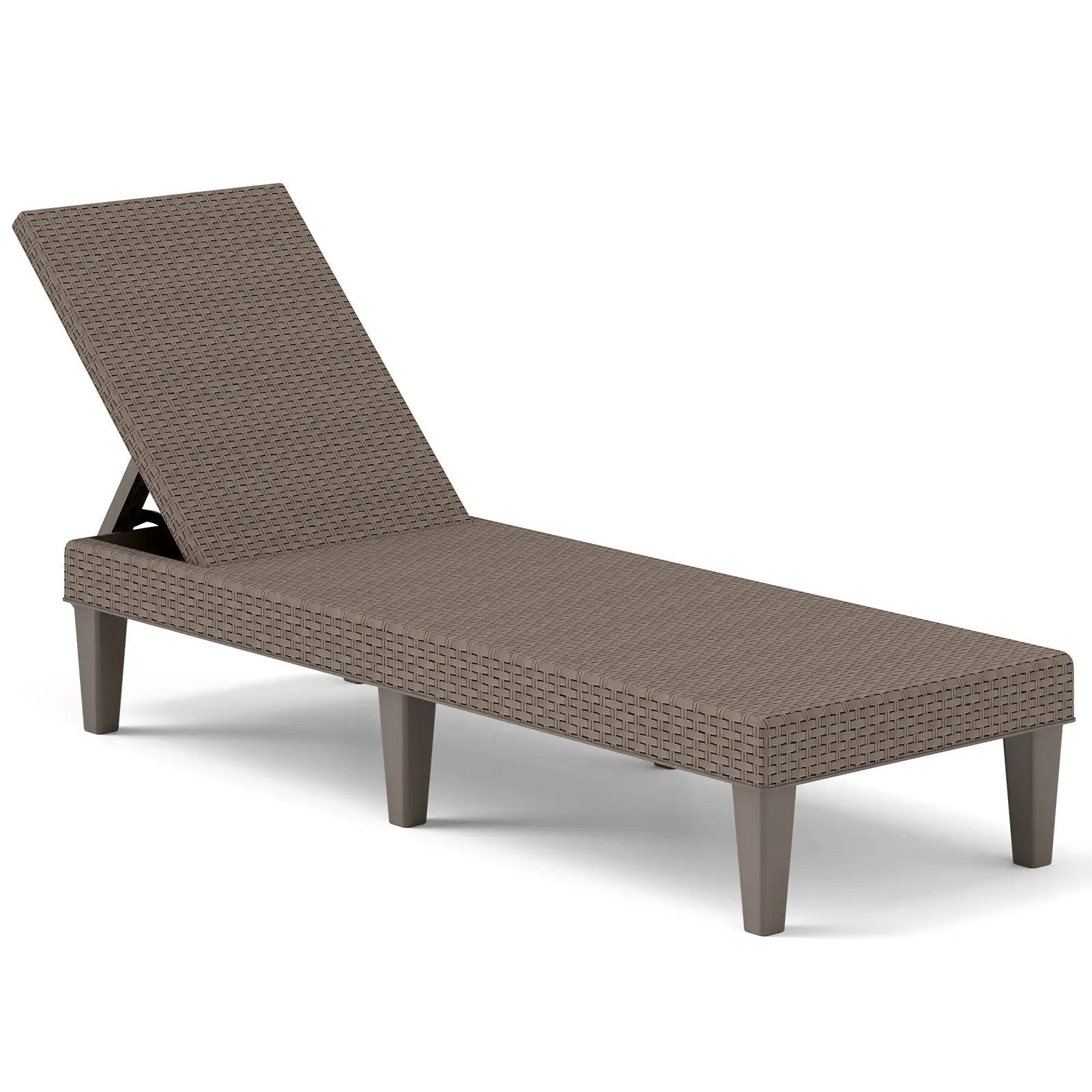 Outdoor Chaise Lounger Chair with Waterproof Rattan Textured PP Surface and 330 lbs Capacity by DirectDeals