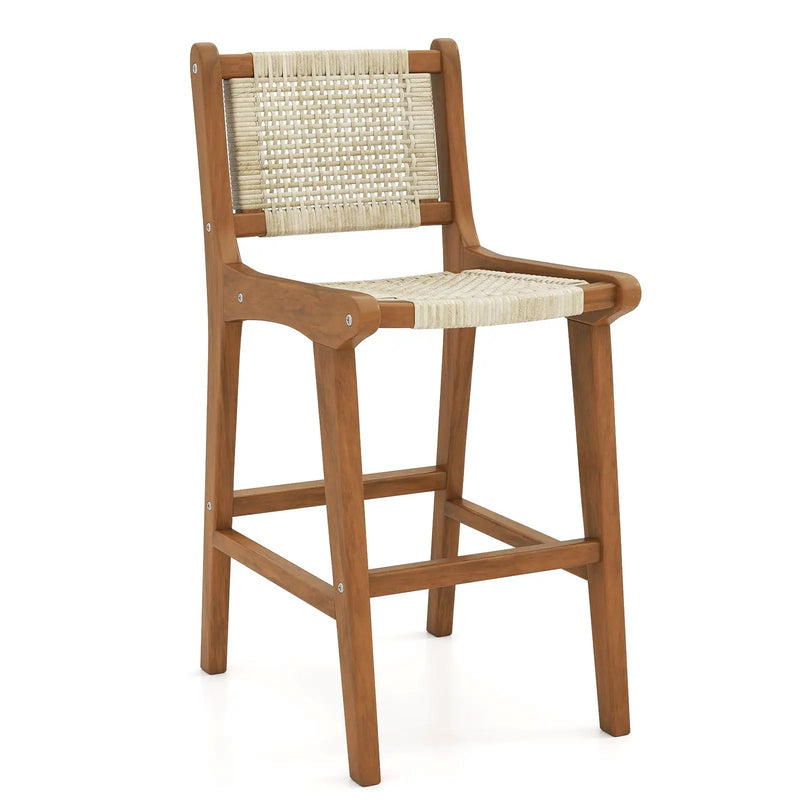 Outdoor Counter Height Bar Stool with Teak Wood Frame by DirectDeals