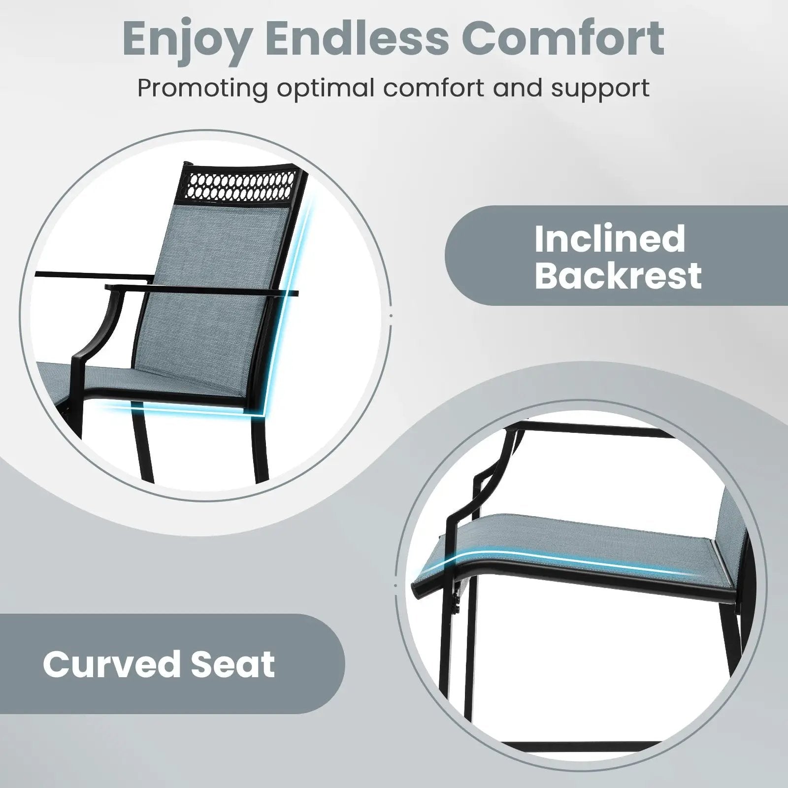 Outdoor Counter Stools Set of 2 Heavy-Duty Barstools with Footrest and Armrests by DirectDeals