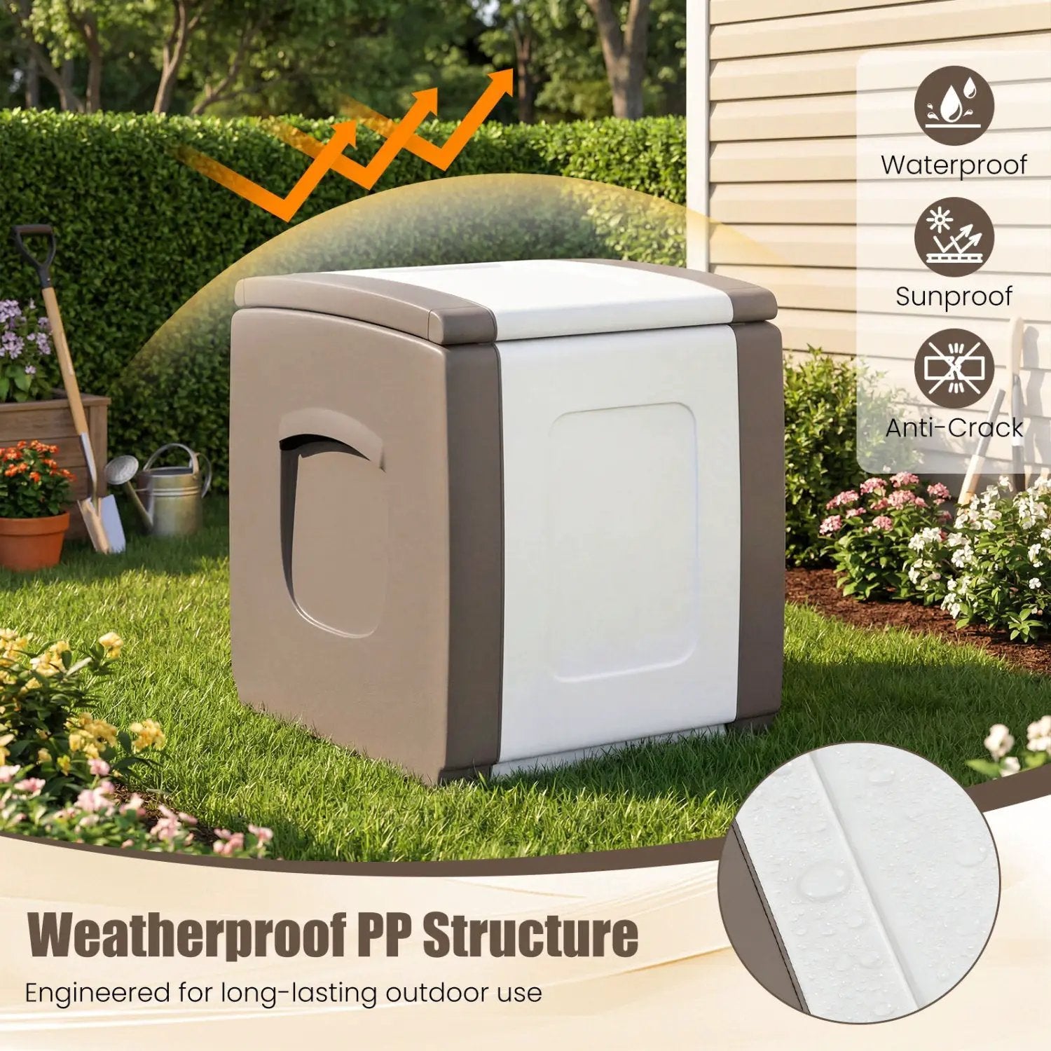 Outdoor Deck Box with Lid for Packages and Garden by DirectDeals