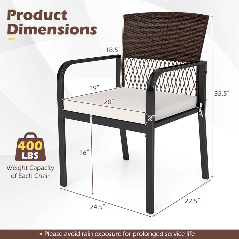Patio Dining Chairs Set of 4 with Padded Cushions by DirectDeals