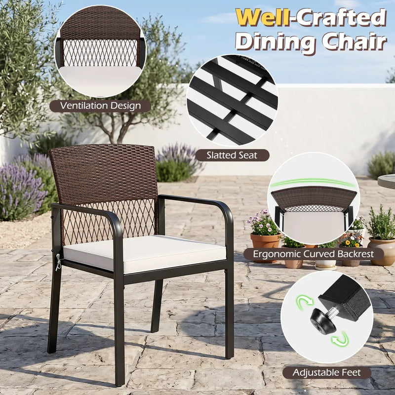 Patio Dining Chairs Set of 4 with Padded Cushions by DirectDeals