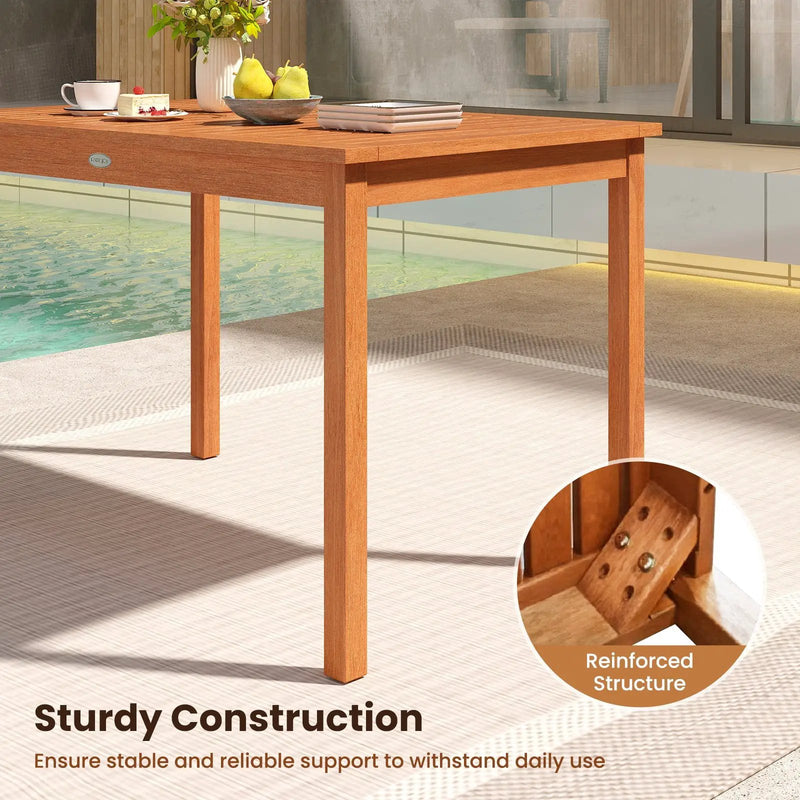 Outdoor Dining Table for 4-6 People 48 Inches Wood Rectangular Patio Table by DirectDeals