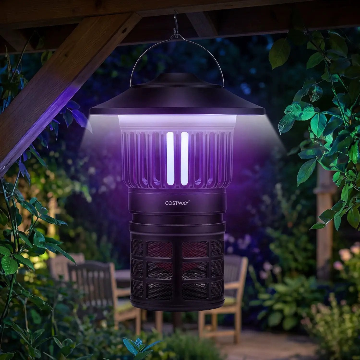 Outdoor Fly Trap with Light Rechargeable Electric Bug Catcher and Killer by DirectDeals