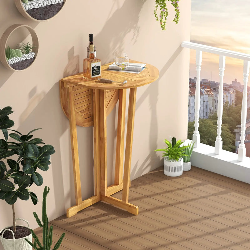 Outdoor Folding Bar Table with Oval Tabletop and Cross Base by DirectDeals
