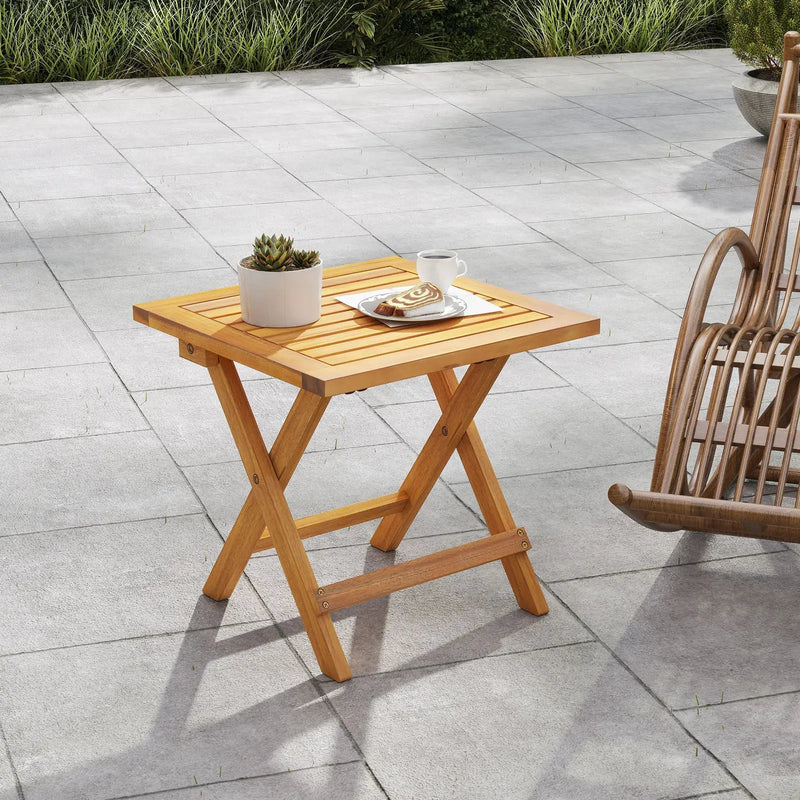 Outdoor Folding Side Table for Small Space and Garden by DirectDeals