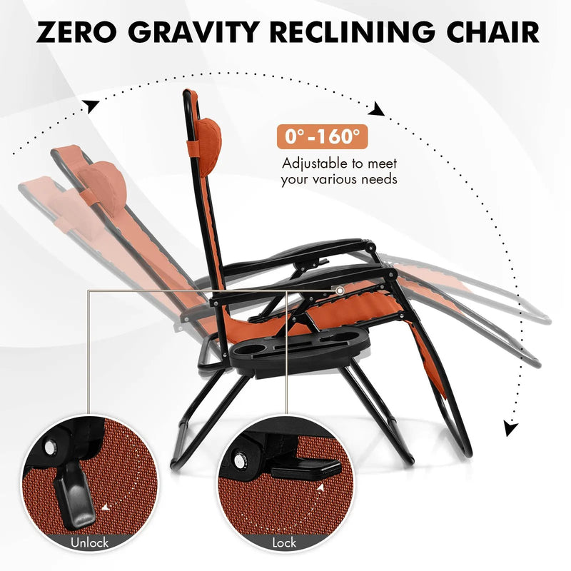 Outdoor Folding Zero Gravity Reclining Lounge Chair by DirectDeals