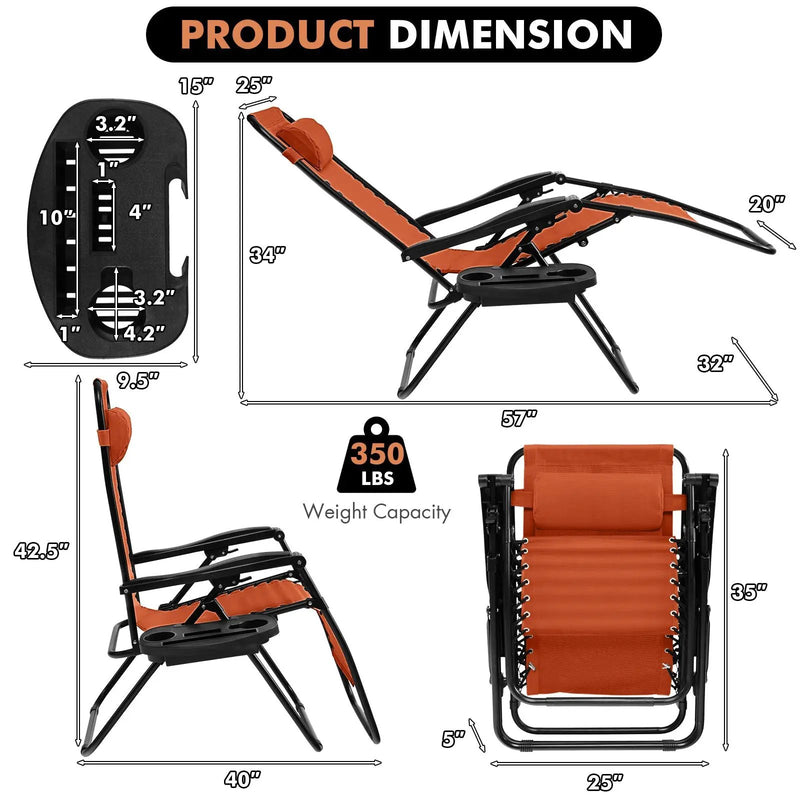 Outdoor Folding Zero Gravity Reclining Lounge Chair by DirectDeals