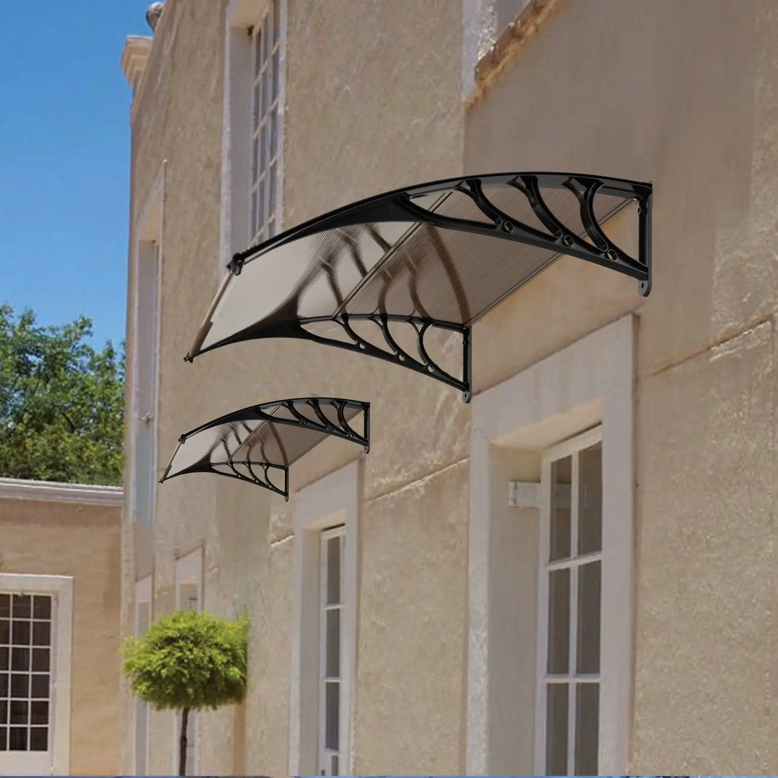 Outdoor Front Door Patio Overhang Awning for Sunlight Rain Snow Wind Protection by DirectDeals