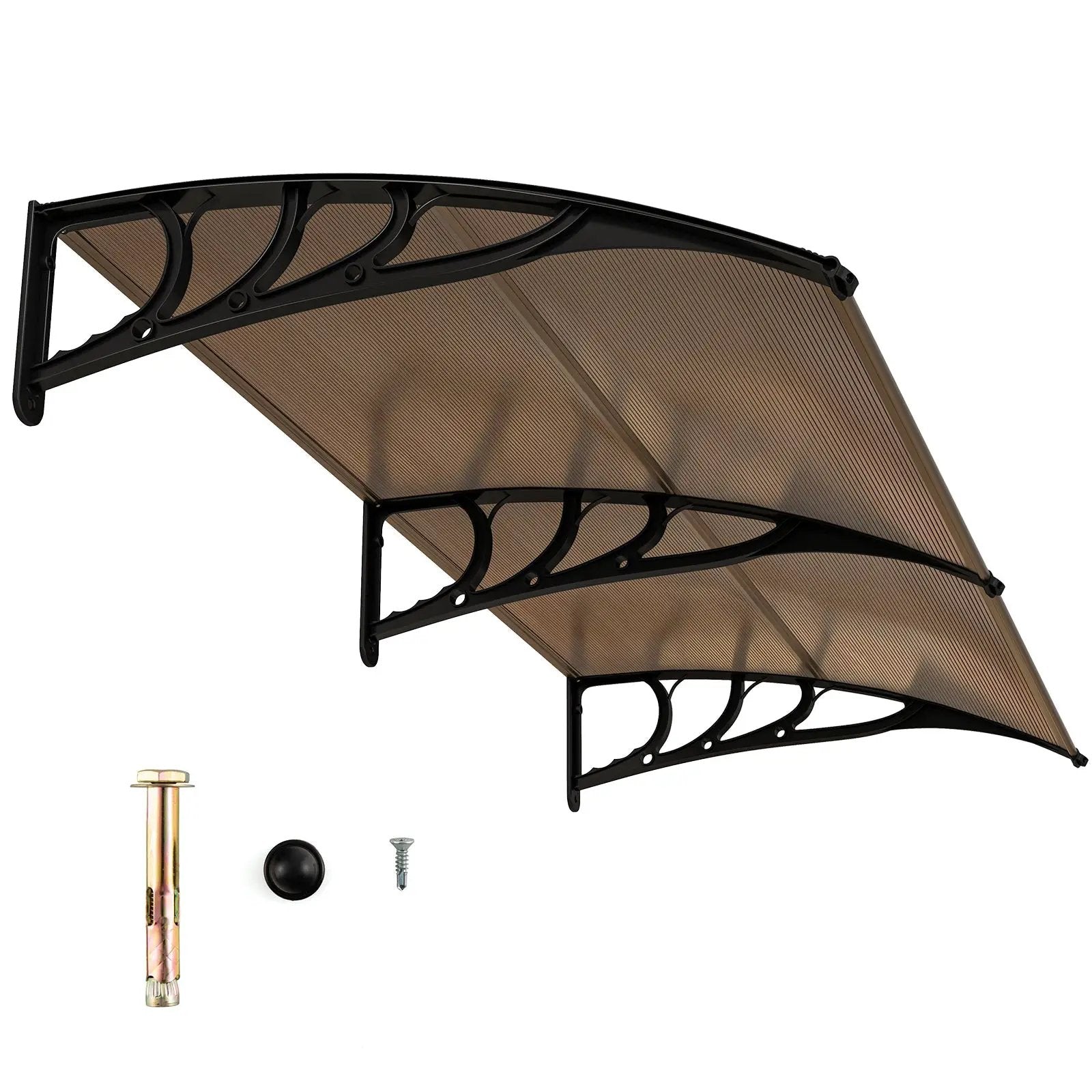 Outdoor Front Door Patio Overhang Awning for Sunlight Rain Snow Wind Protection by DirectDeals