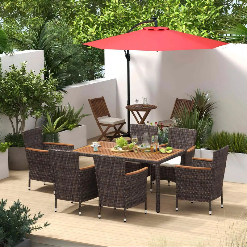 Patio Bundle: Outdoor Furniture Set+Patio Umbrella+Patio Swing+Bistro Set by DirectDeals