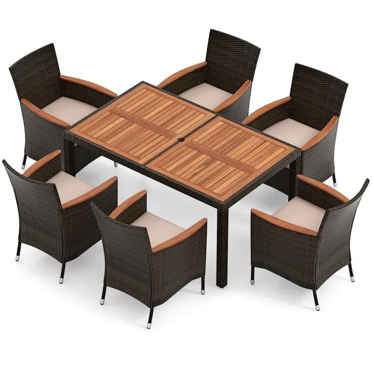 Patio Bundle: Outdoor Furniture Set+Patio Umbrella+Patio Swing+Bistro Set by DirectDeals