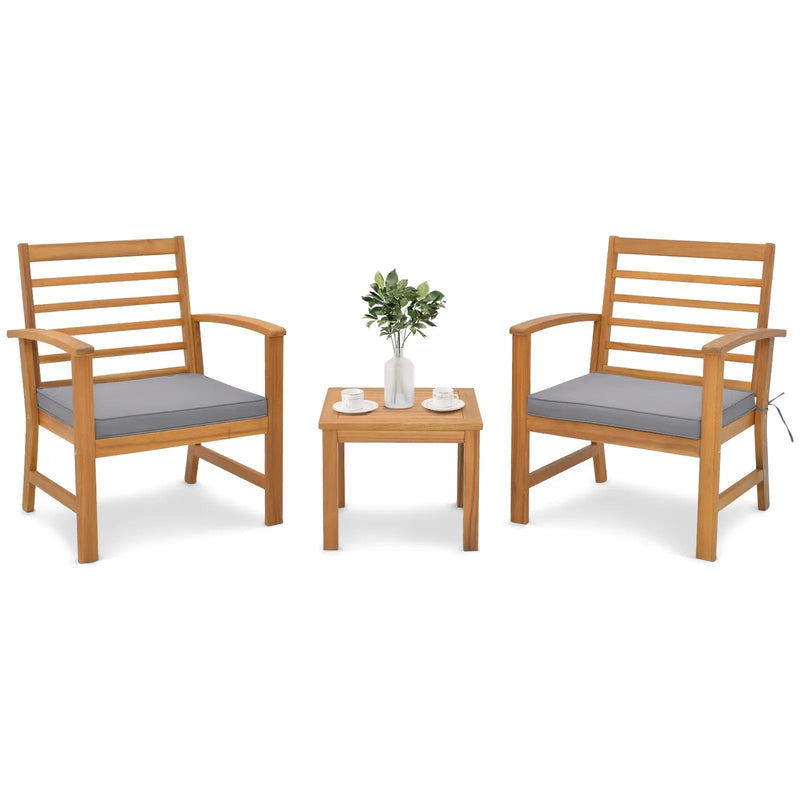 3 Pieces Outdoor Furniture Set with Soft Seat Cushions by DirectDeals