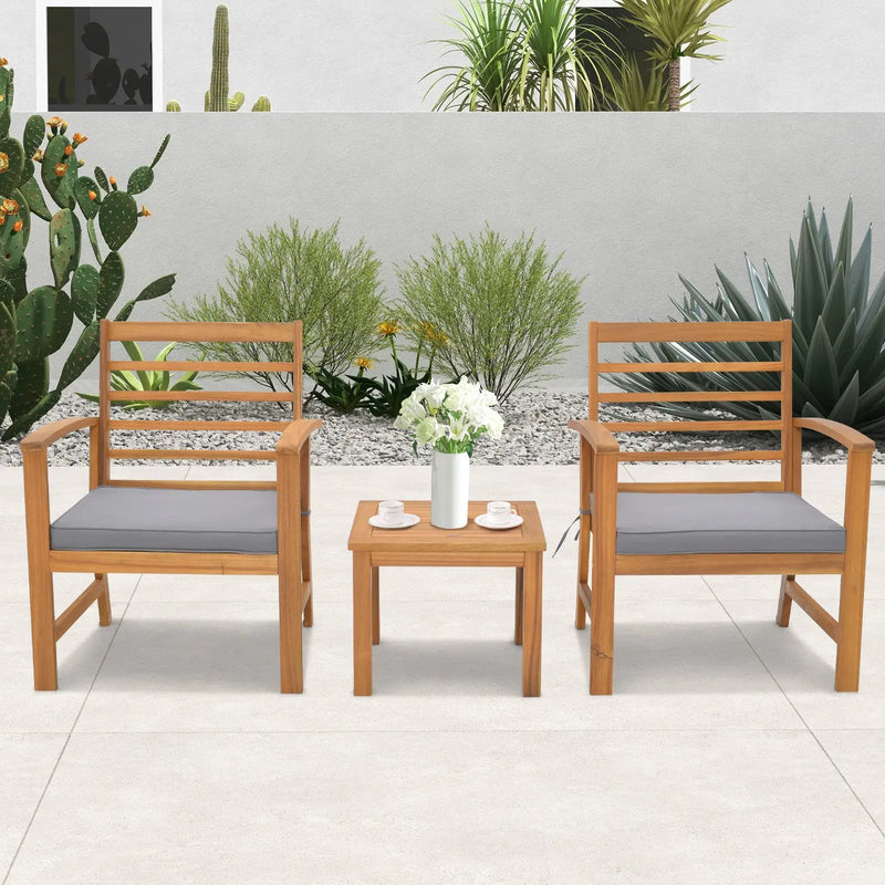 3 Pieces Outdoor Furniture Set with Soft Seat Cushions by DirectDeals
