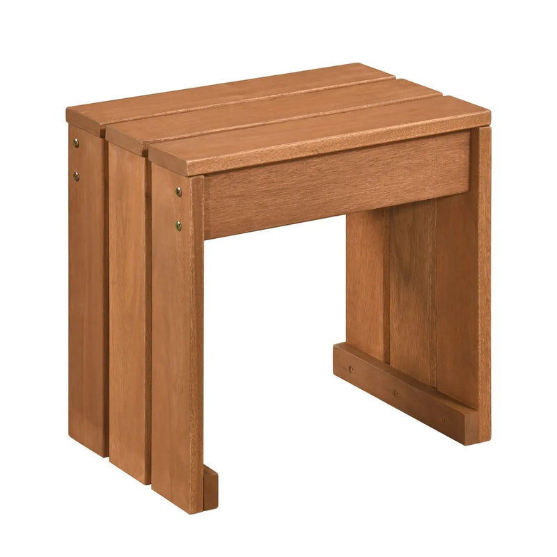 Outdoor Garden Bench Single Person Patio Backless Bench with Solid Wooden Frame by DirectDeals