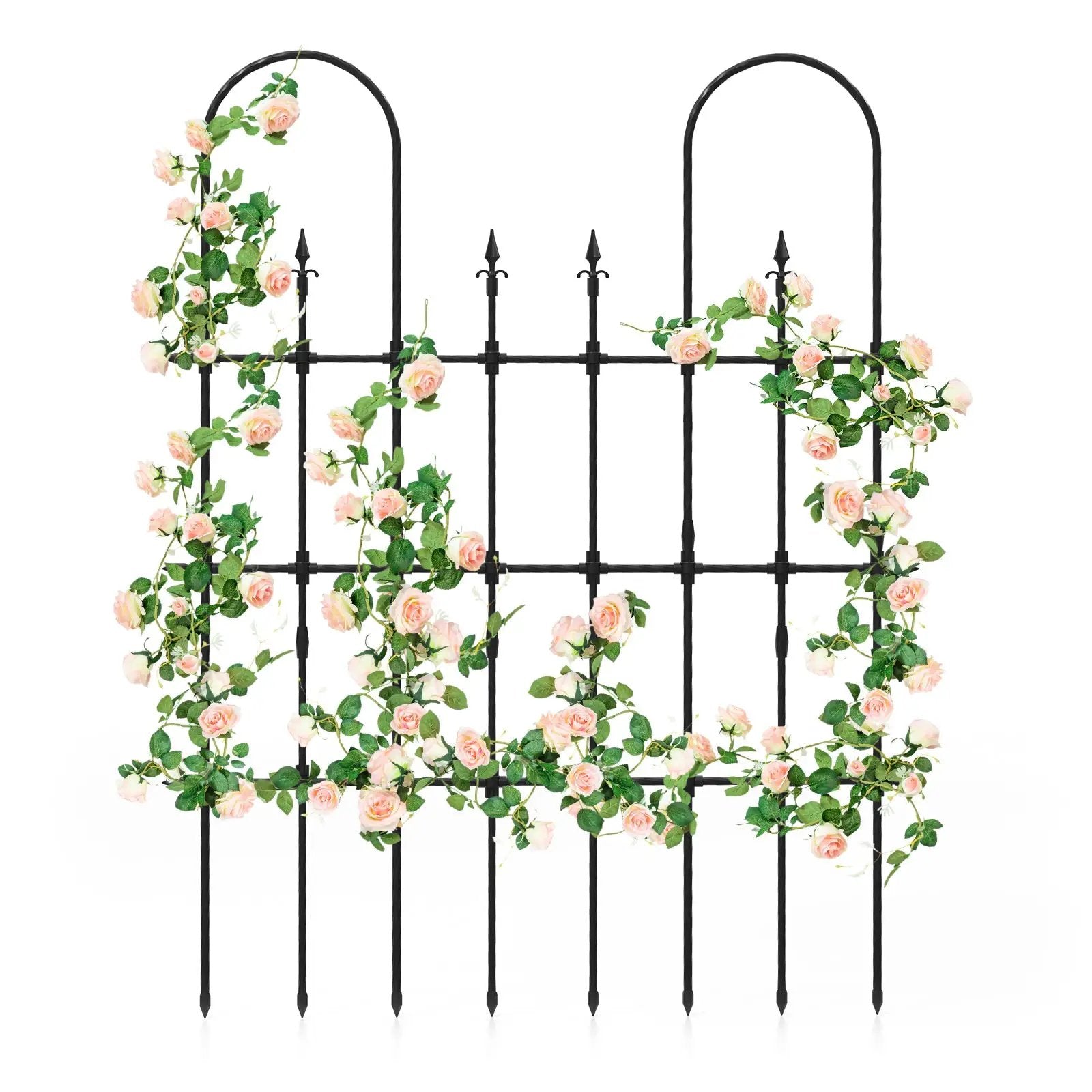 58 x 73 Inch Outdoor Garden Rose Arch Trellis for Climbing Plants by DirectDeals