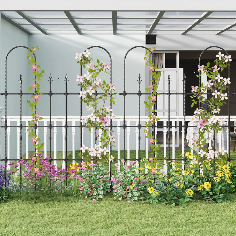 58 x 73 Inch Outdoor Garden Rose Arch Trellis for Climbing Plants by DirectDeals