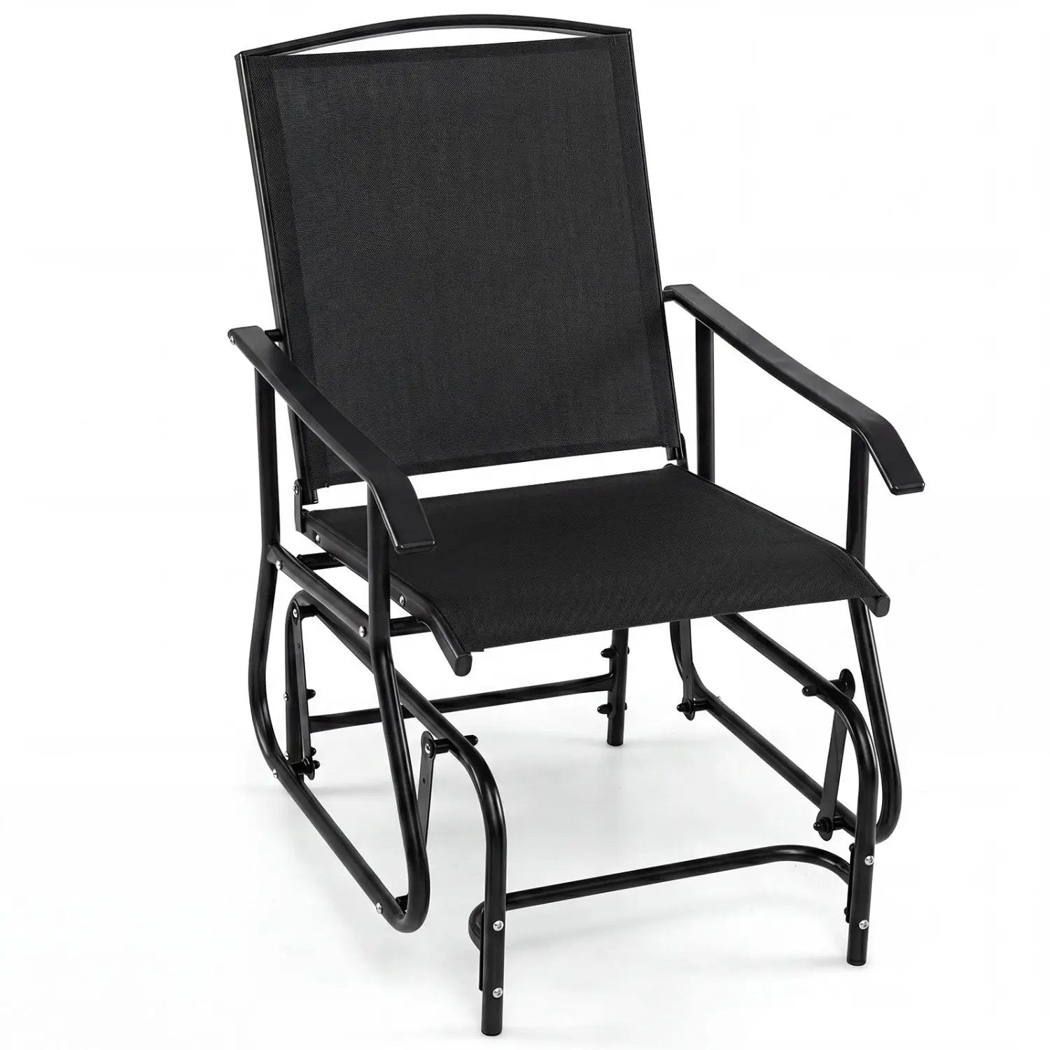 Outdoor Glider Chair with Metal Frame and Armrests by DirectDeals