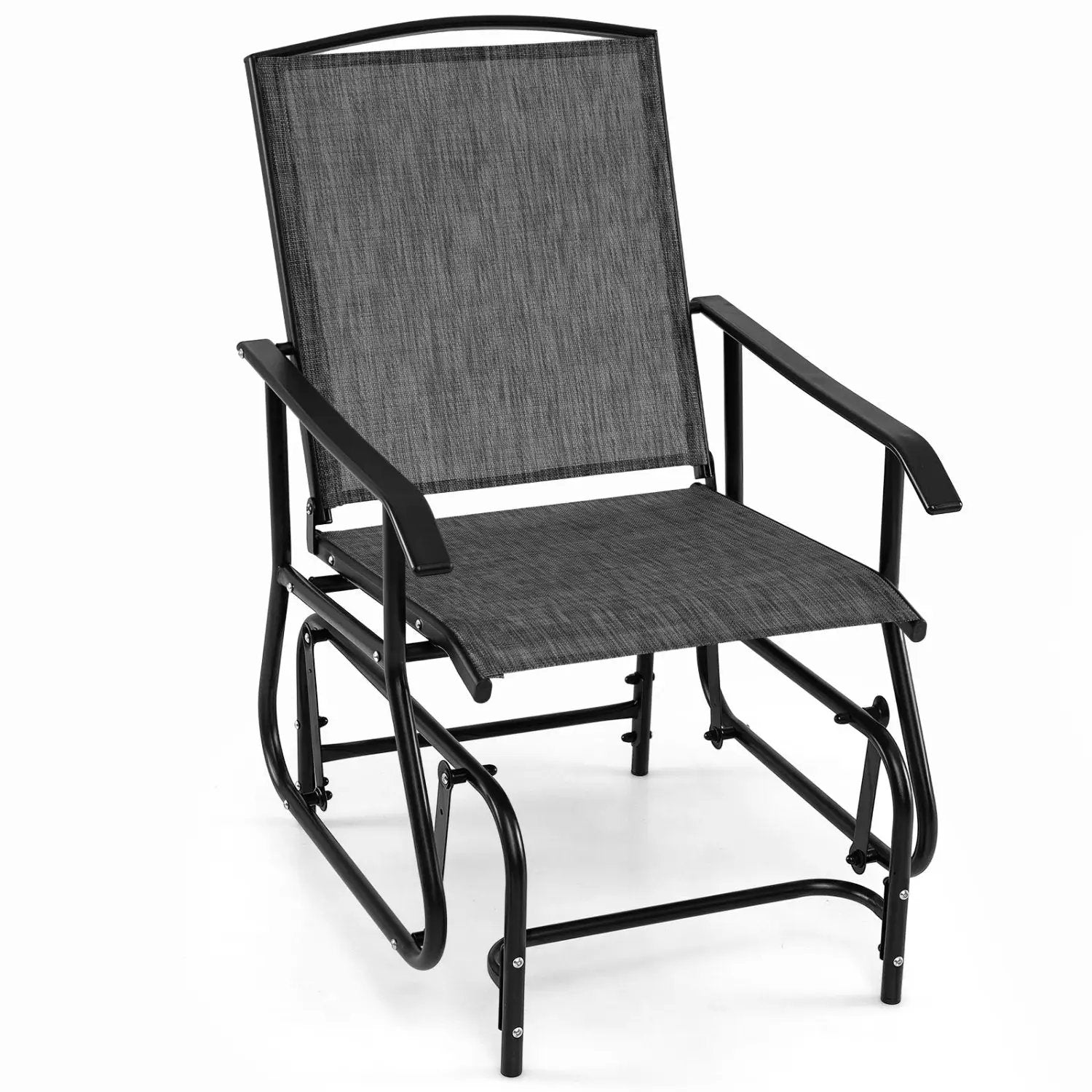 Outdoor Glider Chair with Metal Frame and Armrests by DirectDeals