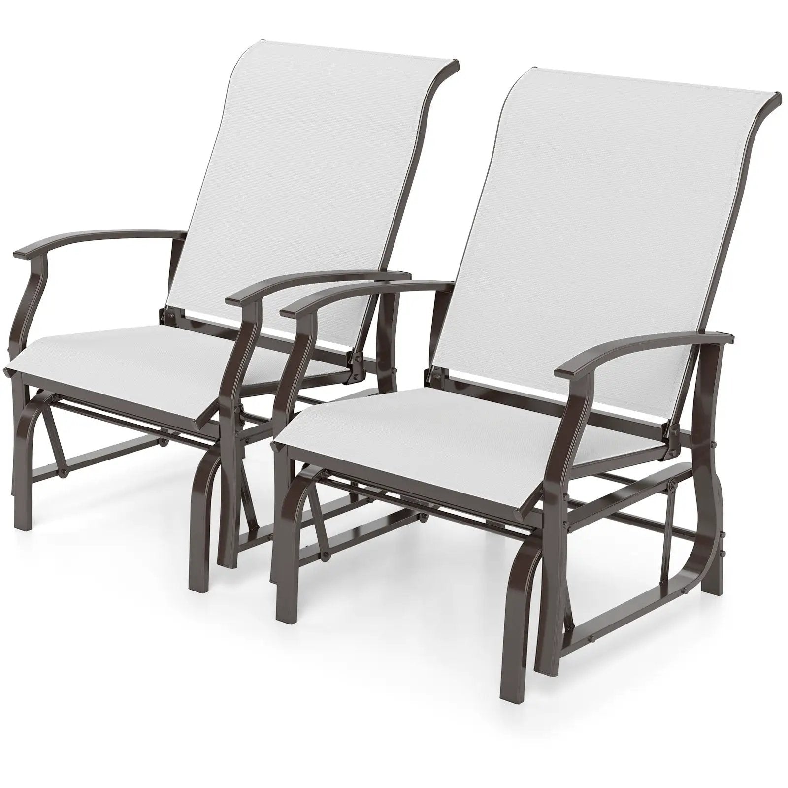 Outdoor Glider Chairs Set of 2 with Ergonomic Backrest and Seat by DirectDeals
