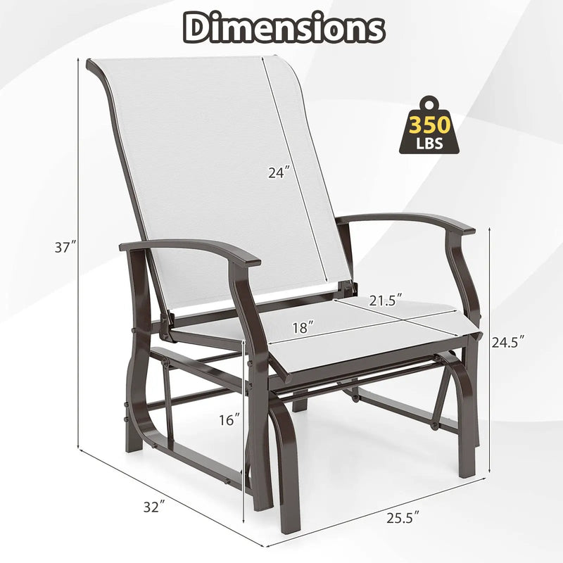 Outdoor Glider Chairs Set of 2 with Ergonomic Backrest and Seat by DirectDeals