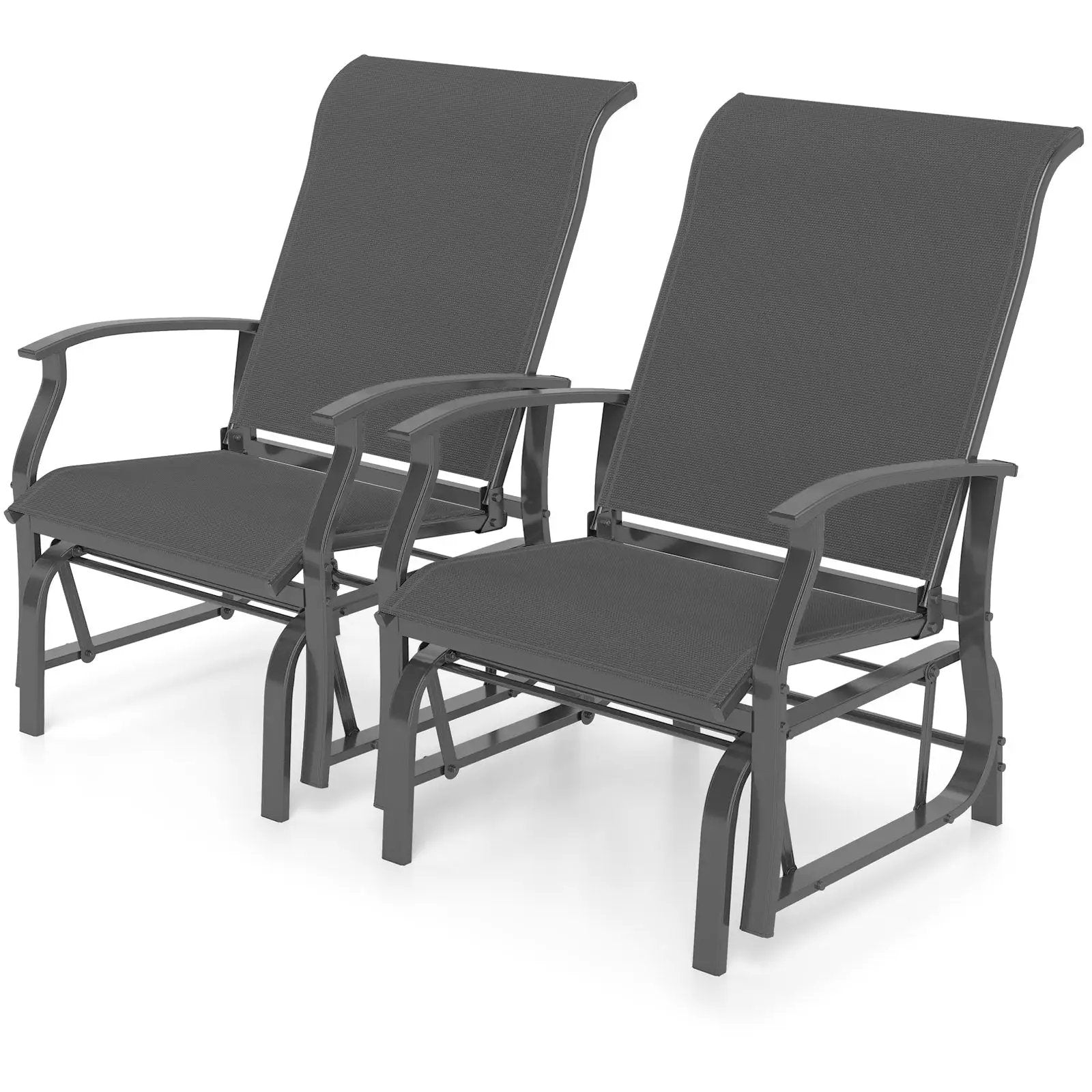 Outdoor Glider Chairs Set of 2 with Ergonomic Backrest and Seat by DirectDeals