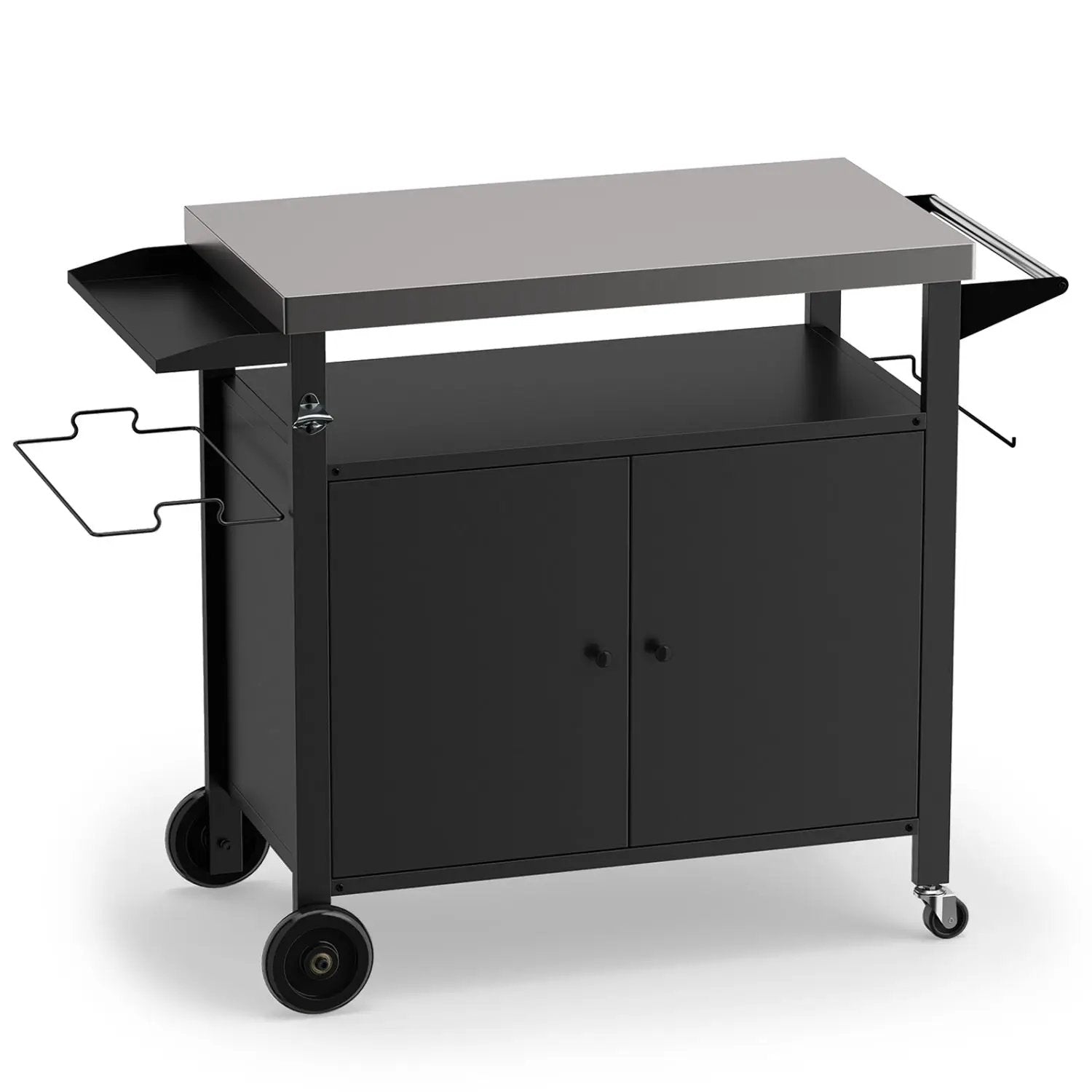 Outdoor Grill Cart with Stainless Steel Top & Storage Cabinet by DirectDeals