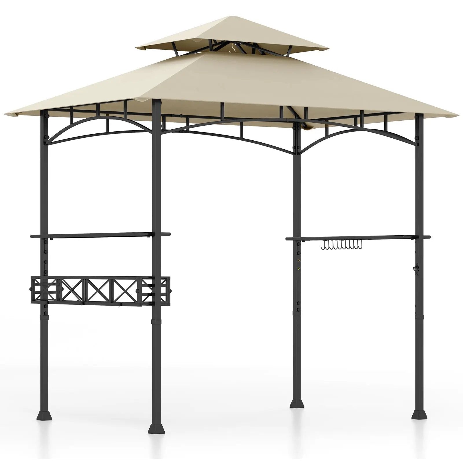 8 x 5 Feet Outdoor Grill Gazebo with 2 Side Shelves and 10 Hooks by DirectDeals
