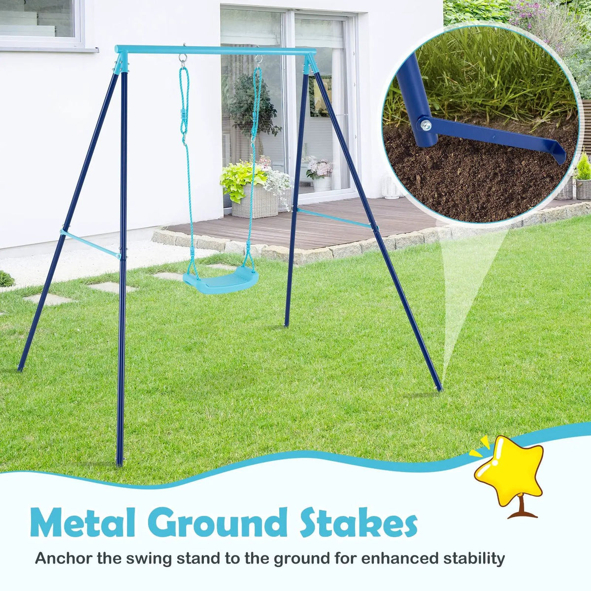 Outdoor Heavy Duty Metal Toddler Swing Set with Stand, photo 7 of 9